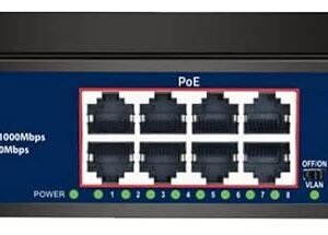 CP Plus 10 Ports Switch with 8 Gigabit PoE Ports (1000 Mbps) & 2 Gigabit Uplink Ports (1000 Mbps) | Max. 30W Output of Single PoE Port | Full/Half Duplex Mode | Plug & Play - CP-DNW-GPU8G2-96-V4