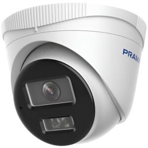 PRAMA PT-NC143D3-WNM(D2) 4MP Fixed Turret Network Camera with Smart Dual Light, Microphone & IP67 | Included PVC Stickers